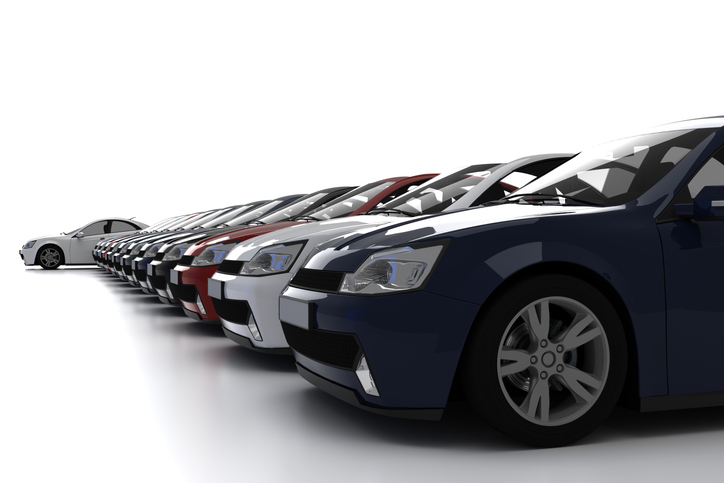A fleet of cars